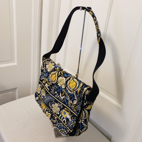 Vera Bradley Large Messenger Bag Retired Pattern "Ellie Blue" Work/School/Travel - Picture 2 of 11